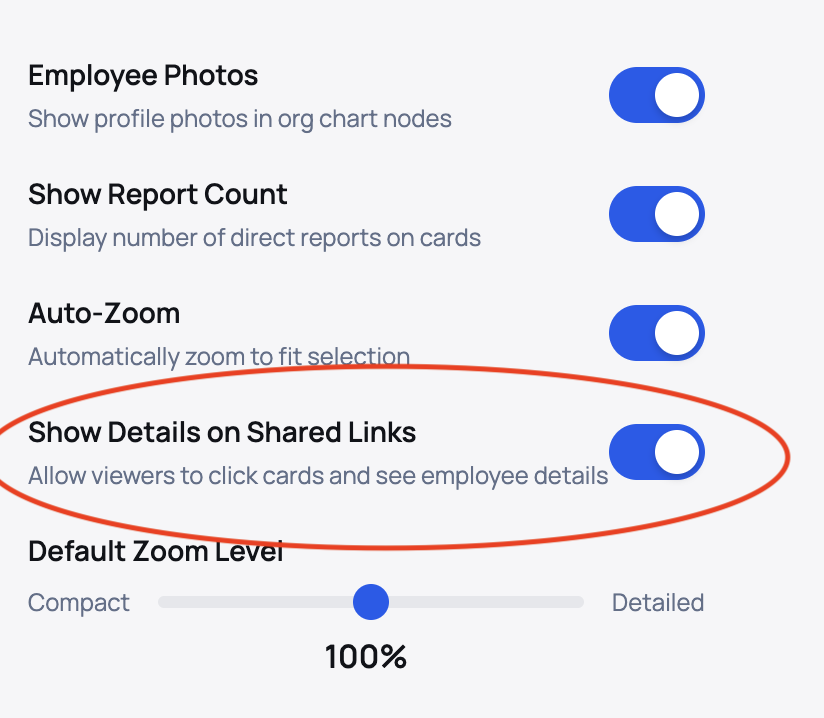 Share Settings Toggle